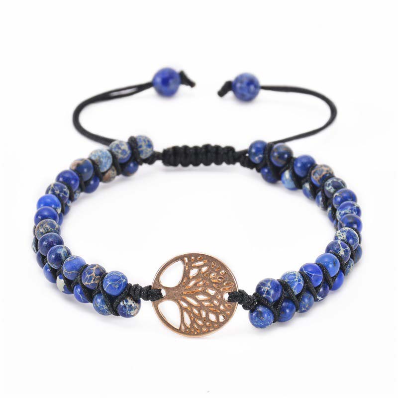 Olivenorma Tree of Life Natural Crystal Double Braided Bracelet - Lapis Lazuli - image 16