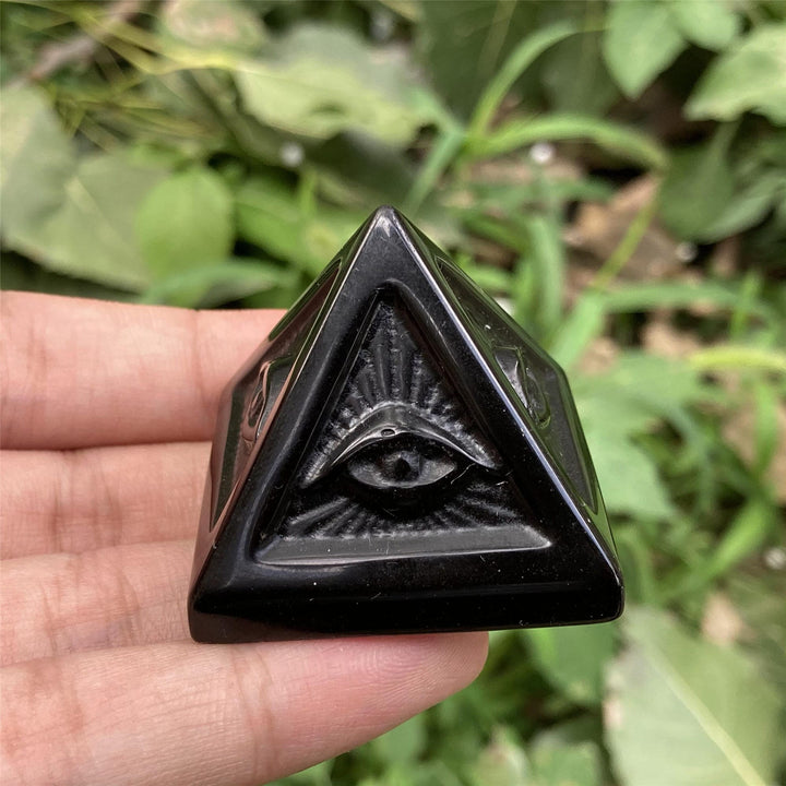 Olivenorma Obsidian Orgone Pyramid Gemstone Decoration - image 2