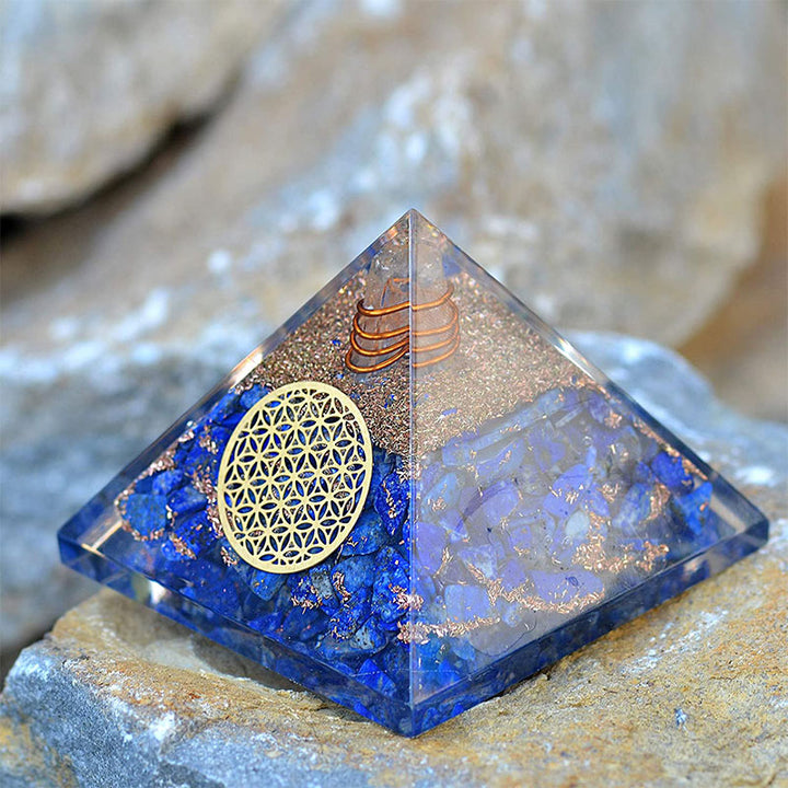 Olivenorma Lapis Lazuli Flower Of Life Orgone Pyramid - image 2