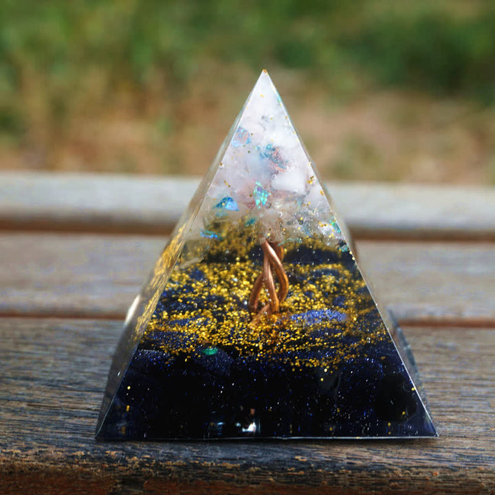 Olivenorma Rose Quartz Blue Sandstone Tree Of Life Orgone Pyramid - image 4