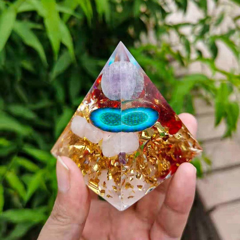 Olivenorma Amethyst Sphere With Pink Crystal Orgone Pyramid - image 1