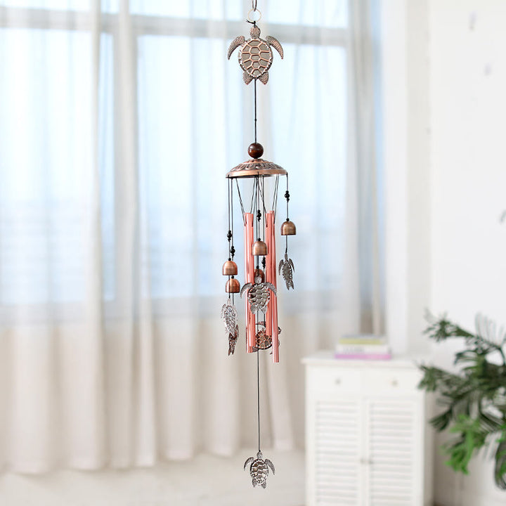 Olivenorma Metal Butterfly Owl Animal Iron Art Hanging Wind Chime - Copper Turtle - image 1