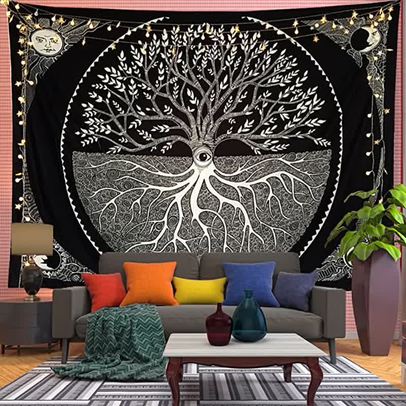 Meditation Art Tree Of Life Wall Hanging Tapestry - image 1