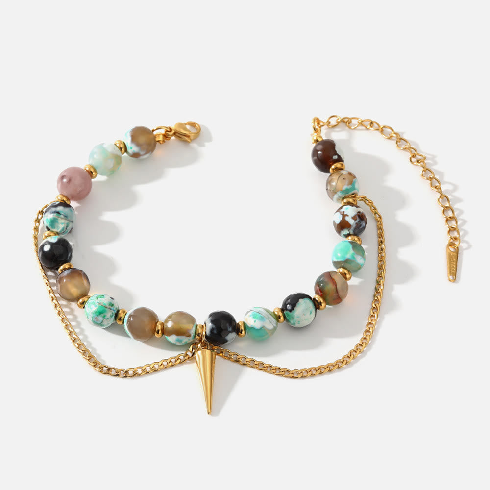 Olivenorma Multicolored African Turquoise Stainless Steel 18K Bracelet - image 1