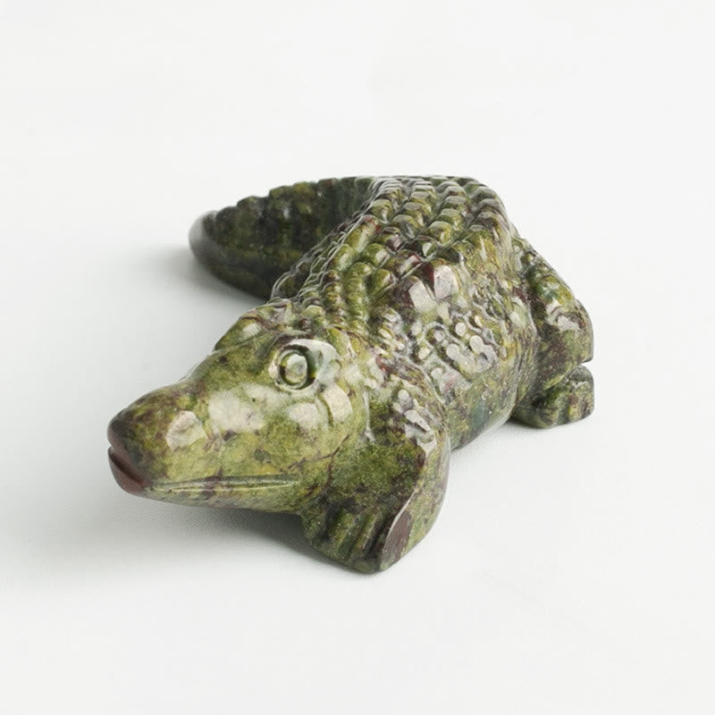 Olivenorma 2'' Crystal Carved Crocodile Figurine Gemstone Decoration - Unakite - image 7
