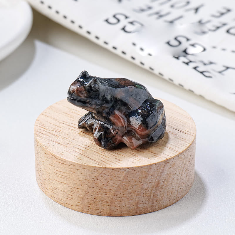 Olivenorma Natural Gemstone Carved Frog Statue Gemstone Decoration - Yooperlite - image 19
