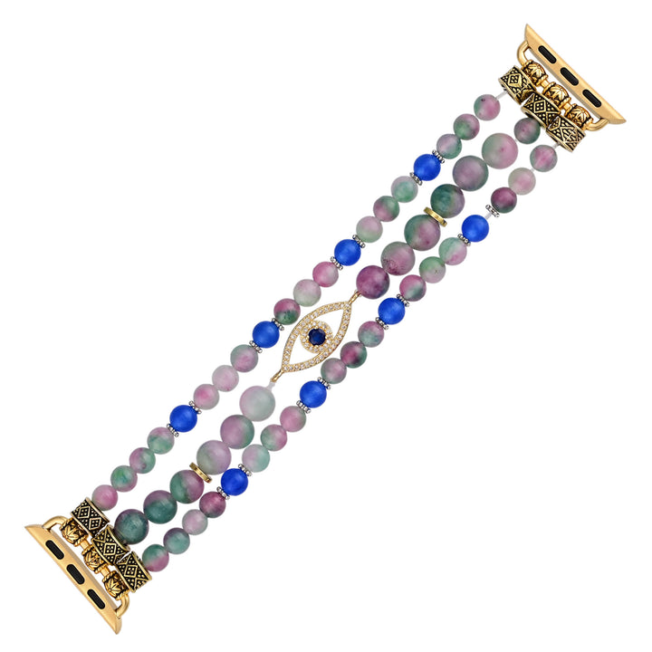 Olivenorma Pink And Blue Beads Evil Eye Apple Watch Strap - image 2