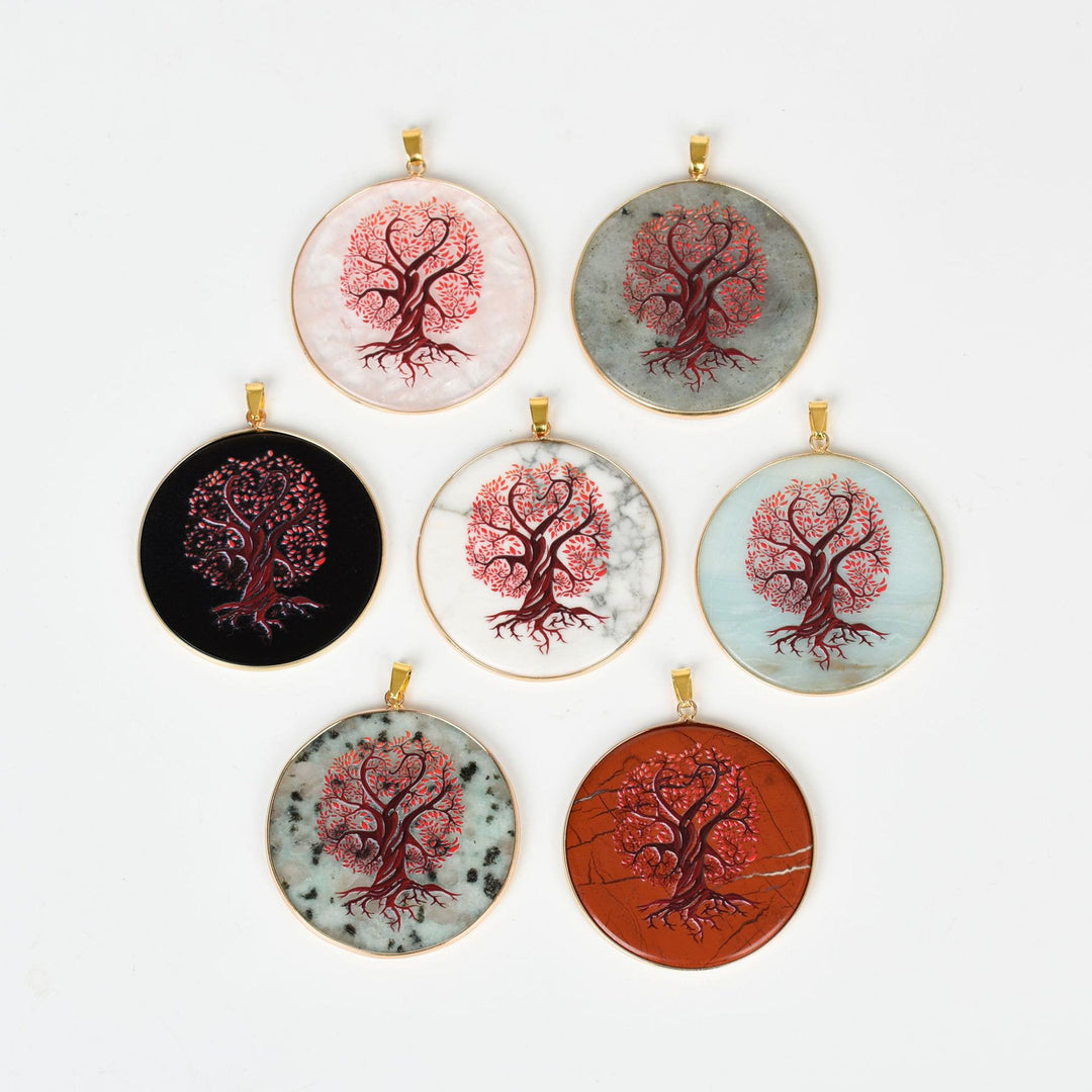 Olivenorma Crystal Hamsa Chakra Tree Of Life Necklace - image 35