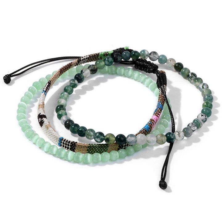 Olivenorma Bohemia Africa Turquoise Crystal Bracelet Set - Moss Agate - image 3