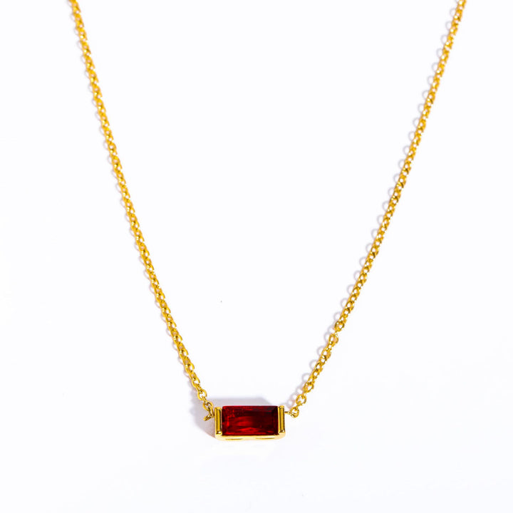 Olivenorma Simple Rectangular Birthstone Pendant Stainless Steel  Gift Card Necklace - image 17