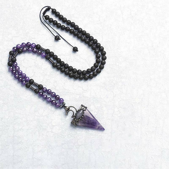 Olivenorma Natural Crystal Triangle Shape Pendant Necklace - image 3
