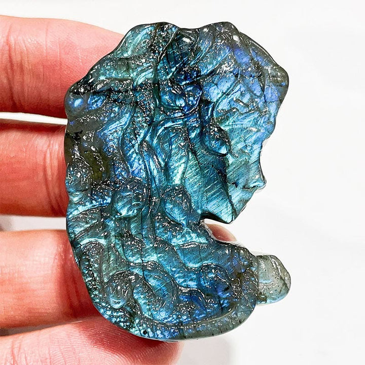 Olivenorma Natural Labradorite Moon Face Ornaments Gemstone Decoration - Medusa #Labradorite - image 9