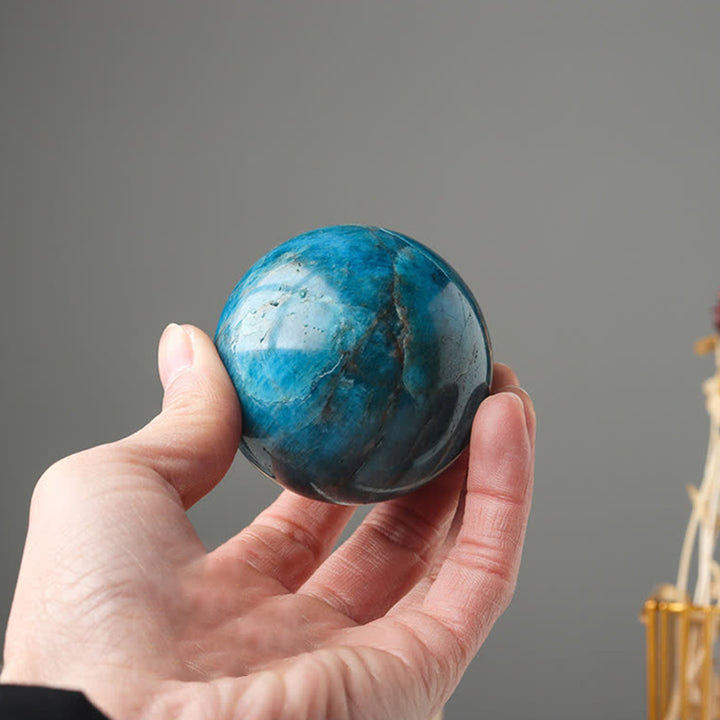 Blue apatite Strength Crystal Sphere - image 3