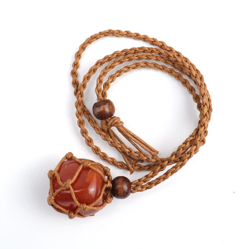Natural Crystal Protection Necklace - Red Agate - image 7
