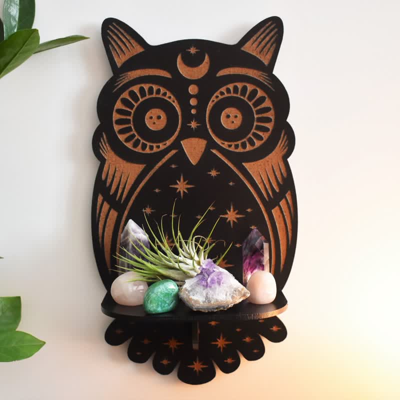 Olivenorma Celestial Owl Altar Crystal Shelf - image 4