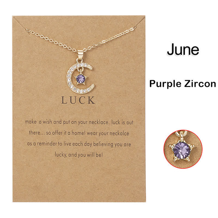 Olivenorma Month Birthstone Star Creative Gift Card Necklace - image 23