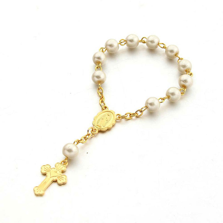 Olivenorma Pearl Cross Virgin Mary Rosary Bracelet - Heart Cross - image 14