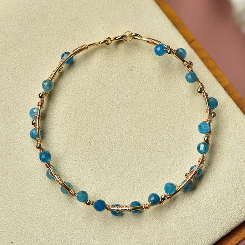 Natural Moroxite Stone Purification Gemstone Bracelet - image 4
