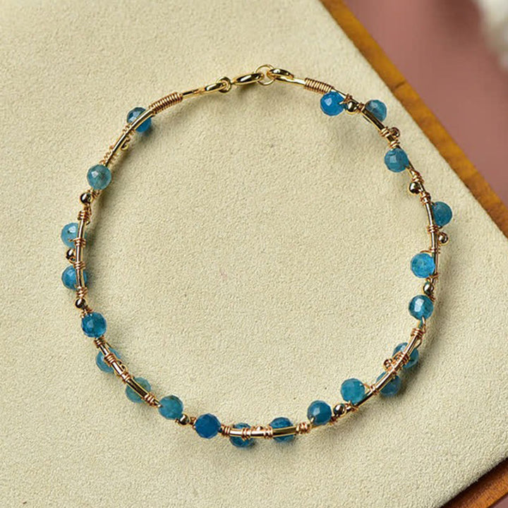 Natural Moroxite Stone Purification Gemstone Bracelet - image 4