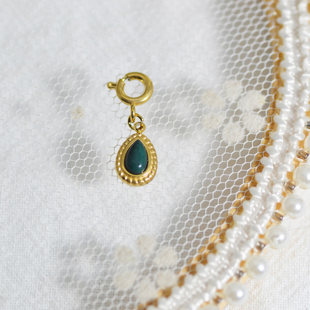 Olivenorma Geometric Round Or Water Drop Crystal Gold Pendant Necklace - Green Aventurine - Necklace #5 - image 36