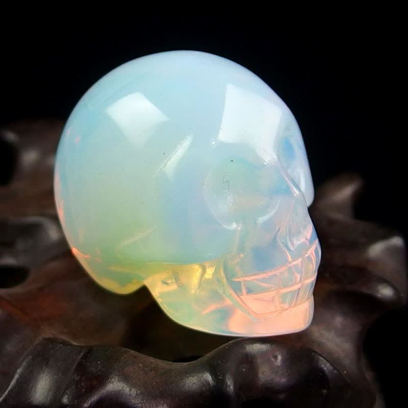 Olivenorma Natural Crystal Skull Halloween Decoration - Opal - 2" - image 35