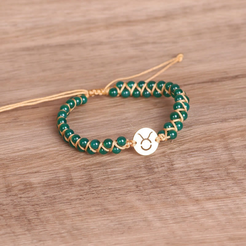 Olivenorma Zodiac Crystal Healling Balance Wrap Bracelet - Taurus&Green Aventurine - image 7