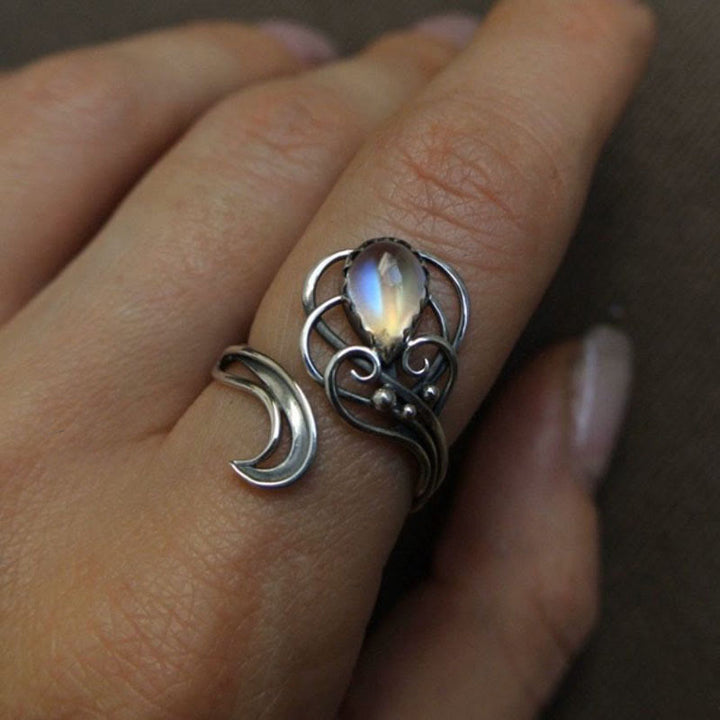 Olivenorma Drop Shaped Moonstone Witch Ring - image 1