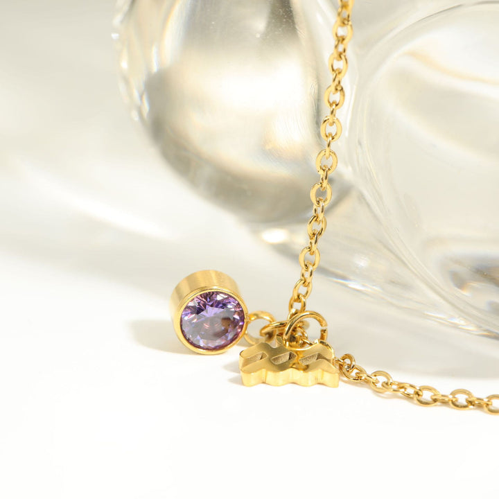 Olivenorma Zodiac Rune Birthstone Stainless Steel Necklace - image 38