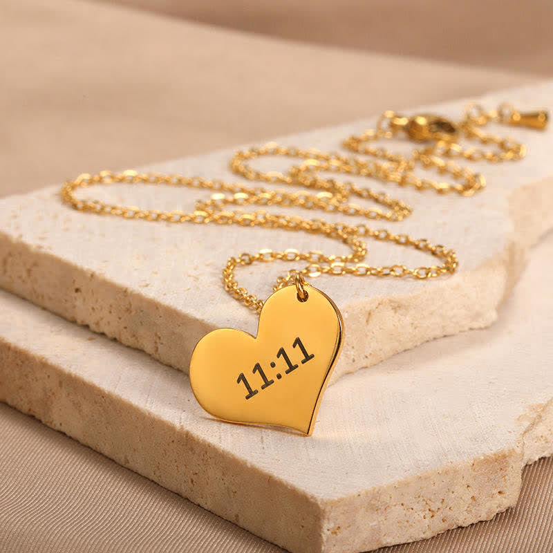 Olivenorma 11:11 Angel Number Lucky Necklace - Heart - image 1