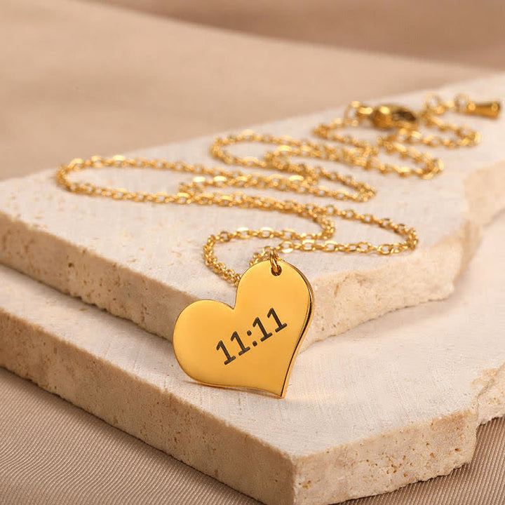 Olivenorma 11:11 Angel Number Lucky Necklace - Heart - image 1