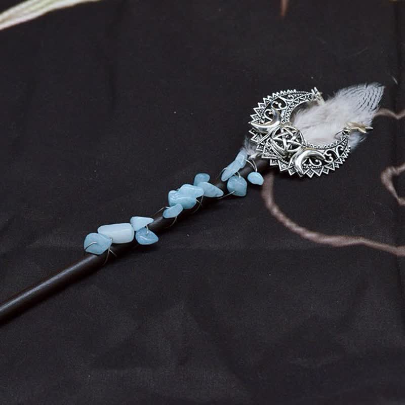 Olivenorma Natural Fairy Moon With Feather Crystal Wands - Blue Quartz - image 17