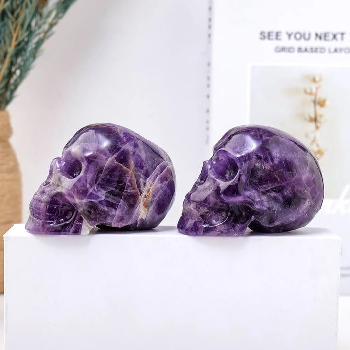 Olivenorma 3inch Amethyst Skull Statue Healing Gemstone Decoration - image 4