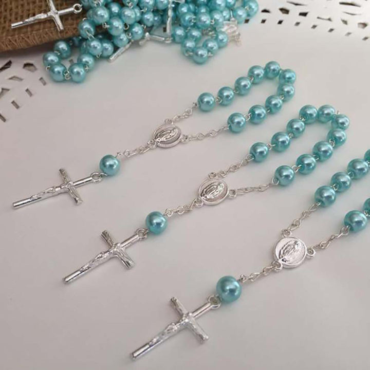 Olivenorma Pearl Heart Cross Bracelet - Blue Pearl - image 9