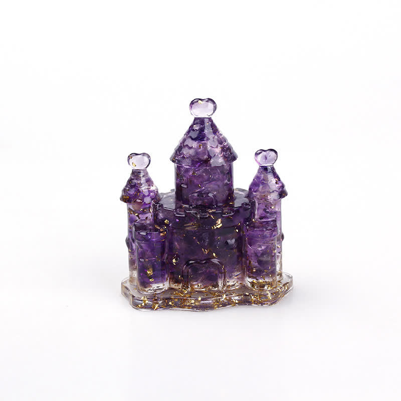 Olivenorma Natural Crystal Epoxy Castle Gemstone Decoration  - Amethyst - image 13