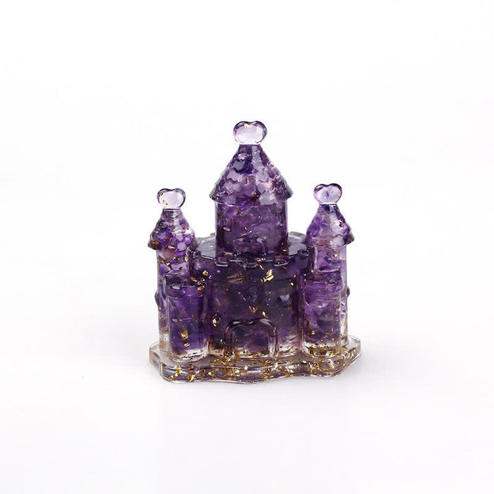 Olivenorma Natural Crystal Epoxy Castle Gemstone Decoration  - Amethyst - image 13
