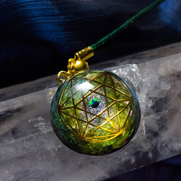 Olivenorma Moroxite With Peridot Purification Necklace - image 2
