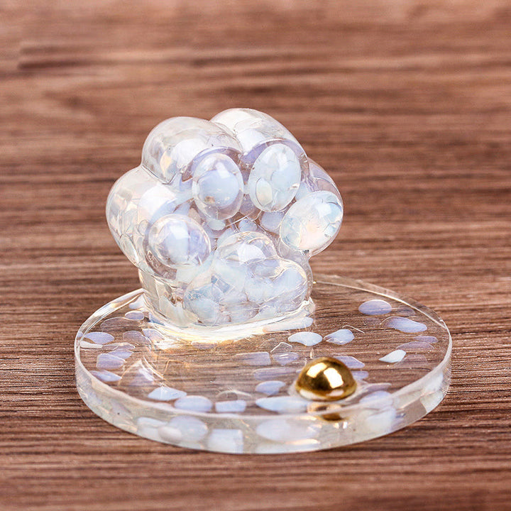 Olivenorma Natural Stone Epoxy Cat Claw Mobile Phone Holder - Opalite - image 23