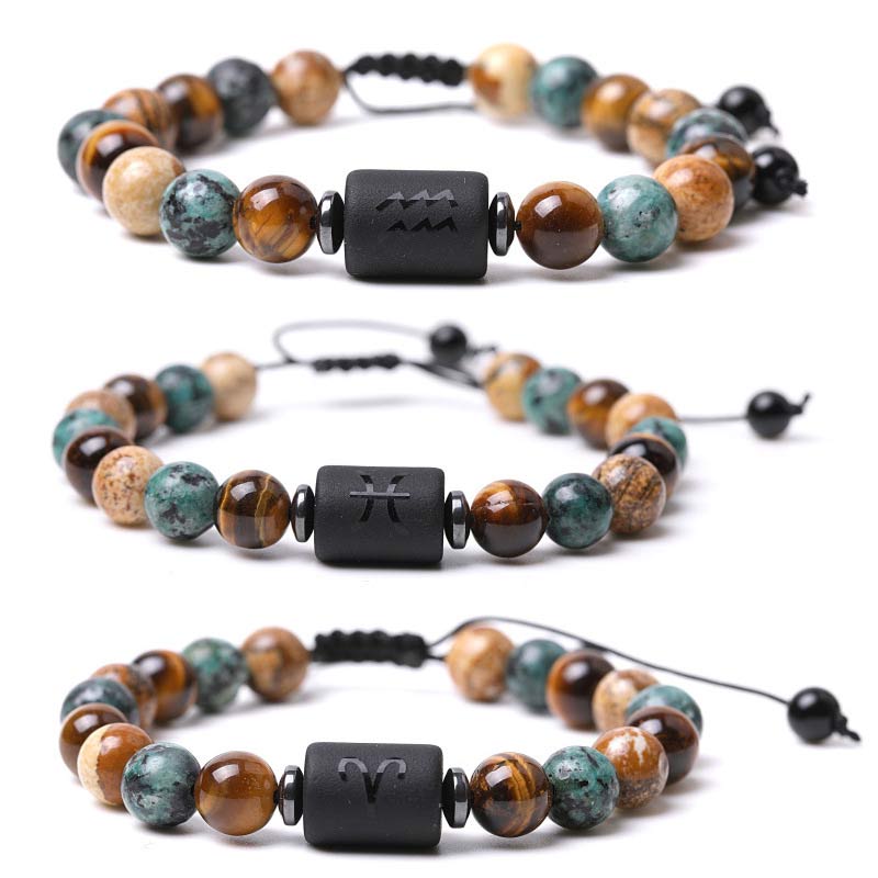 Tiger Eye Picture Jasper Zodiac Bracelet - image 0