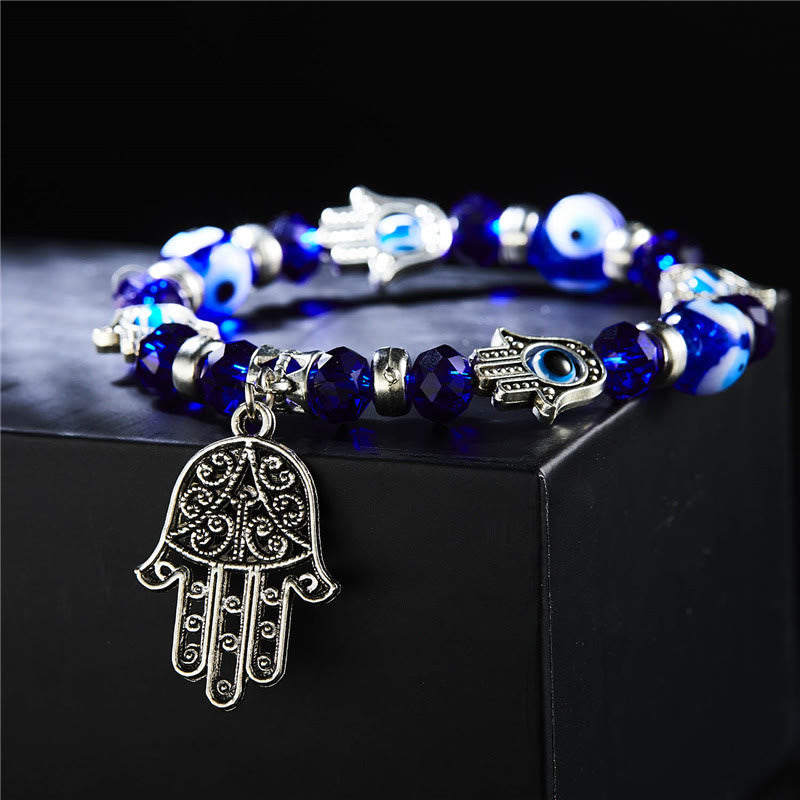 Olivenorma Evil Eye Hamsa Pendant Epoxy Zircon Bracelet - image 16