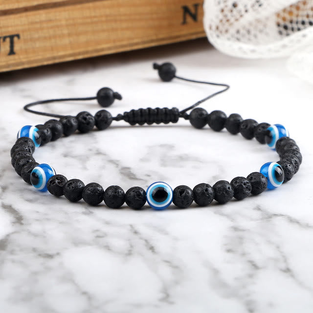 Olivenorma Tiger Eye Evil Eye Beaded Bracelet - Eye Evil&Lava Stone - image 2