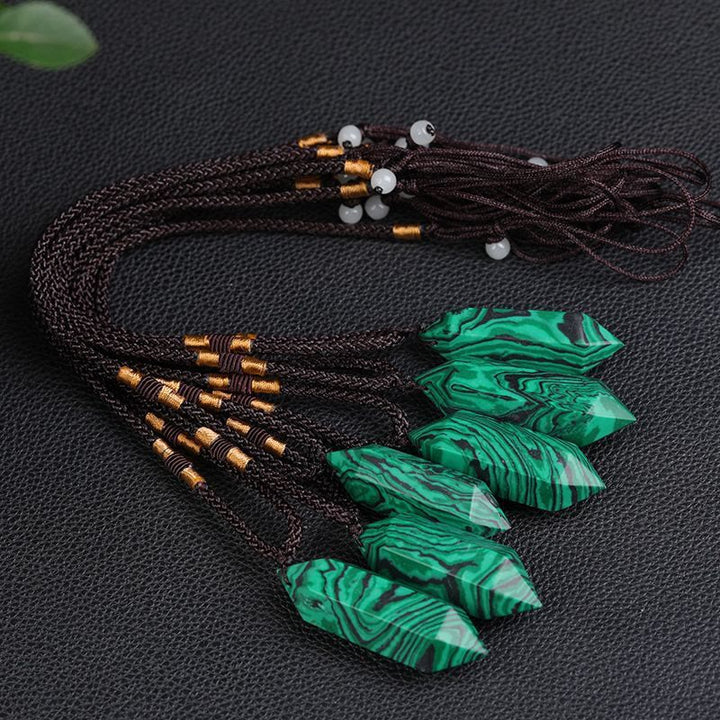 Olivenorma Natural Crystal Amethyst Healing Necklace - Malachite - image 21