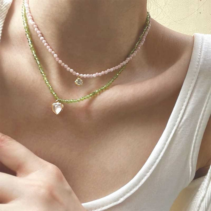 Olivenorma Natural Crystal Metal Plate Pendant Necklace - image 26