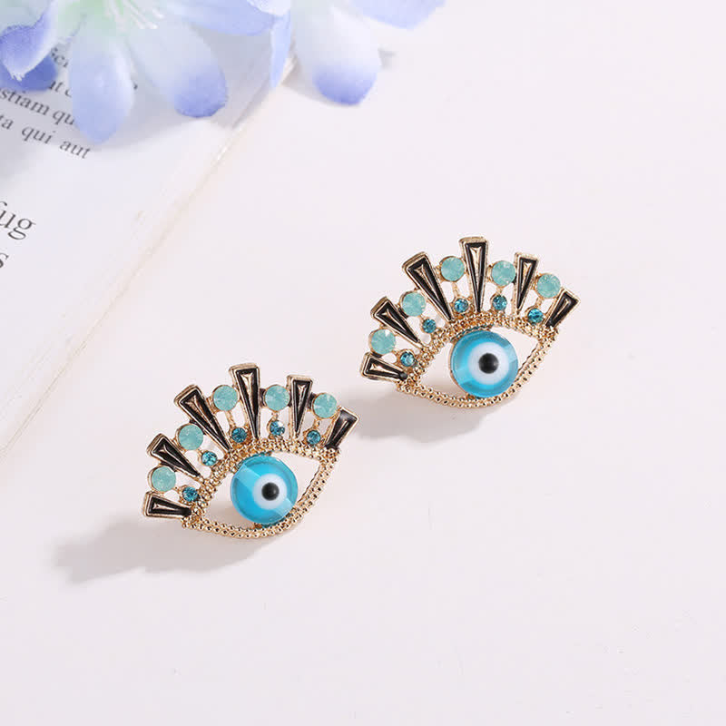 Olivenorma "Eye of Doom" - Sapphire Creative Peacock Earrings - image 4