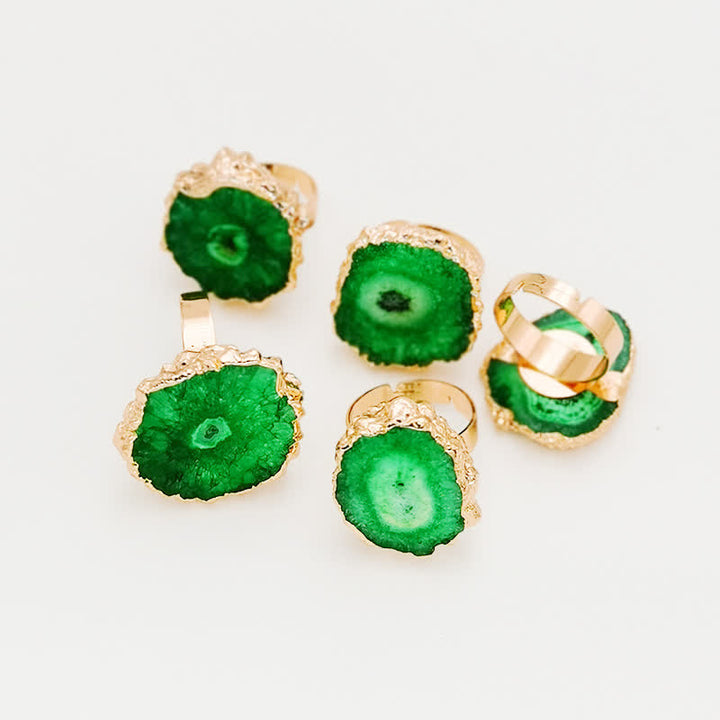 Olivenorma Natural Crystal Sunflower Adjustable Gemstone Ring - Peridot - image 11