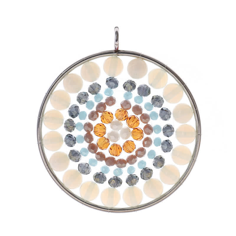 Olivenorma Datura Flower Round Pendant Crystal Necklace - Opal - image 23