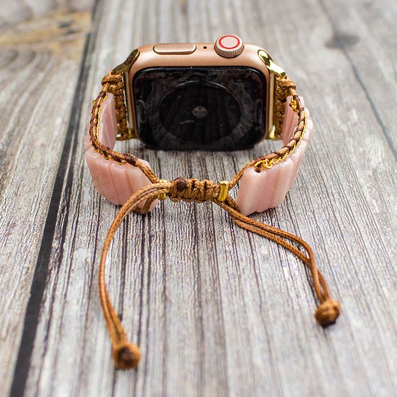 Olivenorma Pink Opal Strap Boho Stone Strap Bracelet - image 2