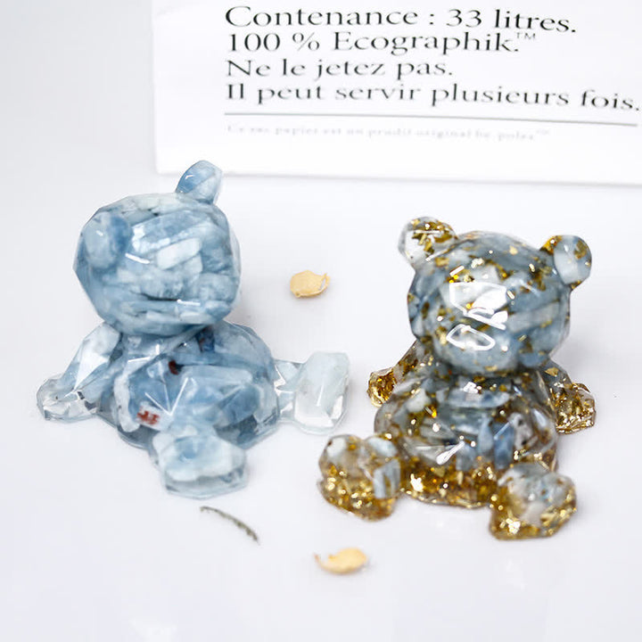 Olivenorma Crystal Mirror Bear Gemstone Decoration - image 0