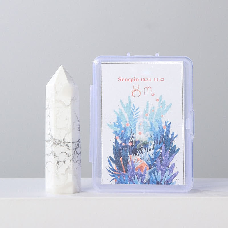 Olivenorma Natural Crystal Wands Pillar Twelve Constellation Set Ornament - Scorpio-Howlite - image 15