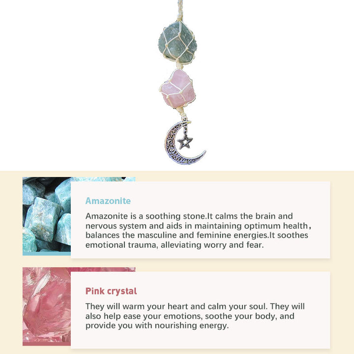 Natural Crystal Stone Moon&Star Symbol Wind Chime - image 4