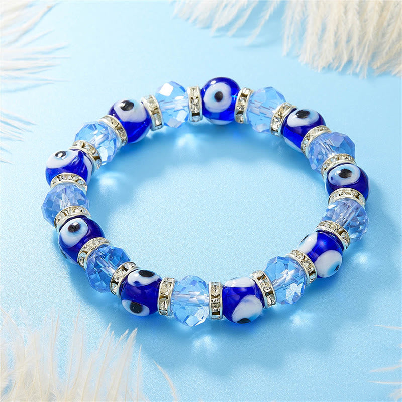 Olivenorma Evil Eye Hamsa Pendant Epoxy Zircon Bracelet - Evil Eye&Light Blue Zircon - image 22